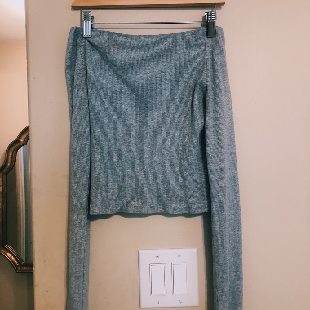 Brandy Melville Grey Off the Shoulder Top